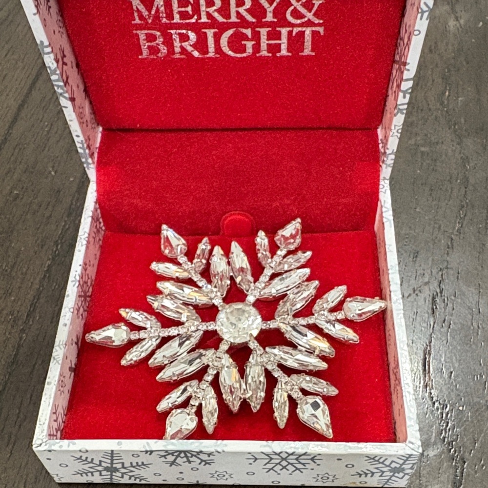 Elegant Silver Snowflake Brooch